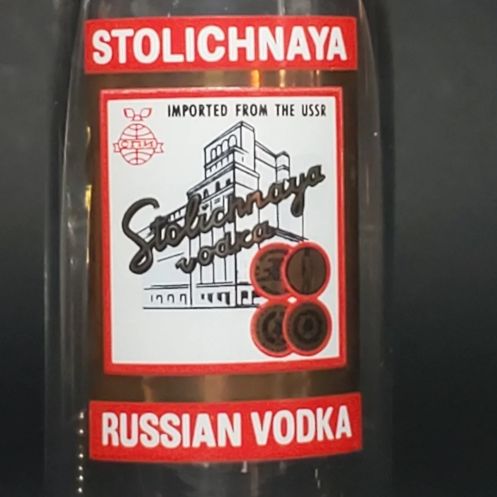 Stolichnaya Russian Vodka Stemmed Shot Glasses Set Vintage